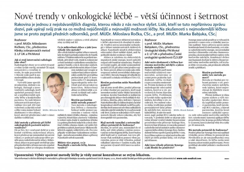 Nové trendy v onkologické léčbě - větší účinnost a šetrnost