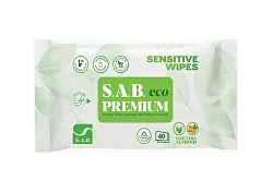 S. A. B. eco Premium, vlhčené ubrousky, macerovatelné a splachovatelné, 5 balení